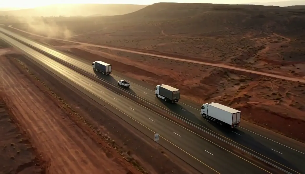 Véhicule professionnel sur une route marocaine